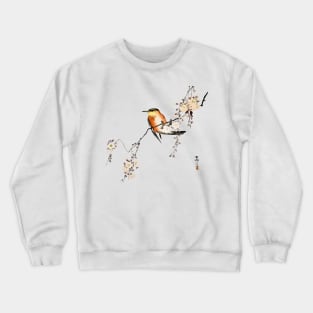 Red Bird Cherry Blossoms Japanese art Crewneck Sweatshirt